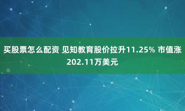 买股票怎么配资 见知教育股价拉升11.25% 市值涨202.11万美元